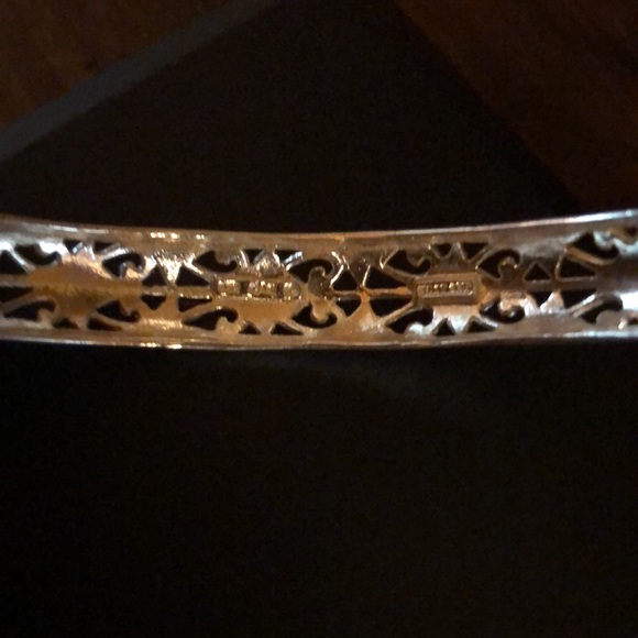 Beautiful Scroll Filigree 925 Sterling Silver Cuff Bracelet - Picture 9 of 11